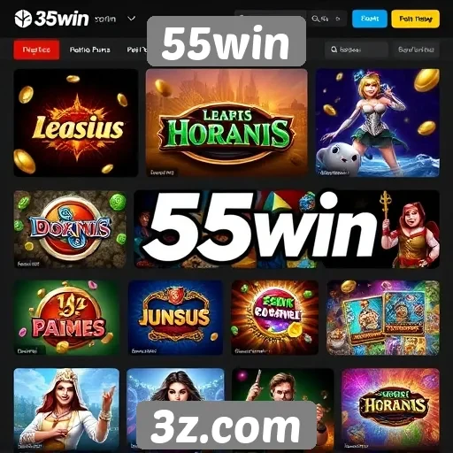 Opcões de jogos disponíveis no site 55win
